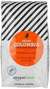 Amazonフレッシュ デカフェ コロンビア 全粒コーヒー、ミディアムロースト、12オンス (3個パック) AmazonFresh Decaf Colombia Whole Bean Coffee, Medium Roast, 12 Ounce (Pack of 3)