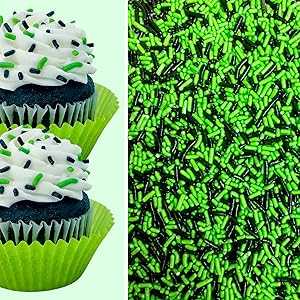 Sprinkle Deco Lime Green and Black Cake Pop Cookie Cupcake Cakes Semi-...