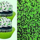 Sprinkle Deco Lime Green and Black Cake Pop Cookie Cupcake Cakes Semi-Sweet Edible Confetti Decorations Sprinkles Desert Jimmies Toppers 6oz Bag