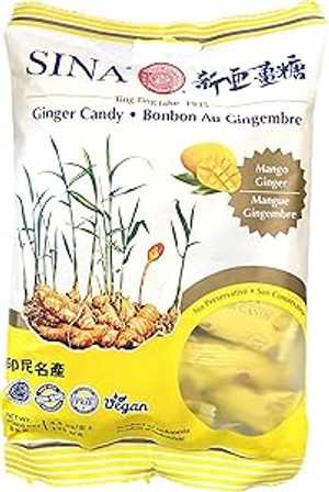 Sina Ting Ting Jahe ジンジャー チューイ キャンディ マンゴー入り、4.4 オンス Sina Ting Ting Jahe ..