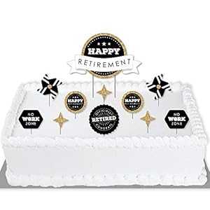 Big Dot of Happiness ハッピーリタイアメント - 退職パーティーケーキデコレーションキット - ハッピーリタイアメントケーキトッパーセット - 11個 Big Dot of Happiness Happy Retirement - Retirement Party Cake Decorating Kit - Happy Retire