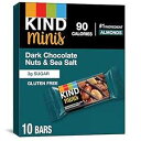 KIND Bar Mini、ダークチョコレートナッツ&シーソルト、グルテンフリー、100カロリー、低糖、80個 KIND Bar Minis, Dark Chocolate Nuts & Sea Salt, Gluten Free, 100 Calories, Low Sugar, 80 Count(4)