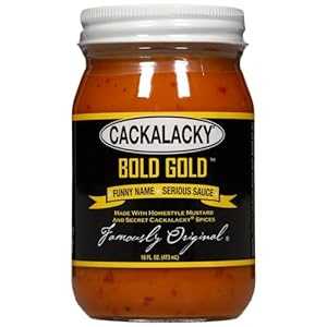 Cackalacky Famously Original Bold Gold Sauce - 16 oz - Gourmet Mustard-Based Barbecue Sauce for Grilling & Marinades, Made with Natural Ingredients