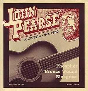 John Pearse P650 ブロンズ アコースティックギター弦、ミディアム John Pearse P650 Bronze Acoustic Guitar Strings, Medium