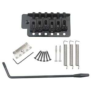 Glomarket㤨Swhmc Electric Guitar Bridge Tremolo System Set 6 Strings Guitar Tailpiece Replacement with Bar, for Strat(BlackפβǤʤ4,368ߤˤʤޤ