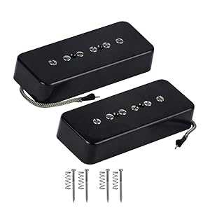 FLEOR Alnico 5 Single Coil Pickup Soap Bar Pickups Black P90 Neck & Br...
