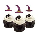 魔女の帽子 ハロウィン カップケーキ トッパー パックあたり 12 個 デコレーション ケーキ グリッター 泡状 Picwrap witch hat Halloween Cupcake Topper 12 pieces per Pack Decoration Cake glitter Foamy