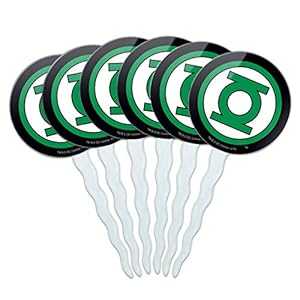 グラフィック & モア グリーン ランタン ロゴ カップケーキ ピック トッパー デコレーション 6 個セット GRAPHICS & MORE Green Lantern Logo Cupcake Picks Toppers Decoration Set of 6