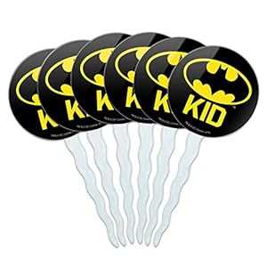 グラフィックなど バットマン バットキッド シールド ロゴ カップケーキピック トッパー デコレーション 6個セット GRAPHICS & MORE Batman Bat Kid Shield Logo Cupcake Picks Toppers Decoration Set of 6