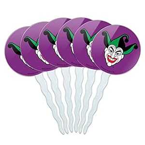 グラフィックなど バットマン ジョーカー シンボル カップケーキピック トッパー デコレーション 6個セット GRAPHICS & MORE Batman Joker Symbol Cupcake Picks Toppers Decoration Set of 6