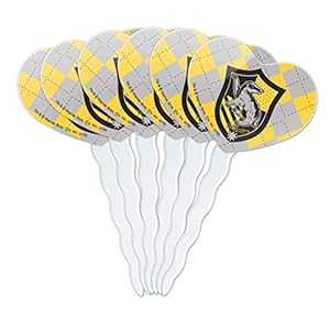 グラフィックなど ハリー・ポッター ハッフルパフ チェック柄 シジル ハート ラブ カップケーキ ピック..