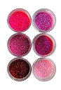 GTTCCG Valentine's Mini Set, Disco Cake SET (6 colors) Hot pink/Glamorous pink/Pink hologram/Raspberry/Christmas red/Pink rose, (5 g each bottle),cakes,cupcakes, decorating, cake pops By Oh! Sweet Art