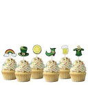 聖パトリックの日カップケーキトッパー カードストックカップケーキトッパー テーマパーティーデコレーション 12PC picwrap Saint Patricks Day Cupcake Topper Cardstock Cupcake Toppers Theme Party Decorations 12PC