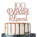 ローズゴールドグリッター 100 年祝福&愛ケーキトッパー - 100 歳の誕生日 / 100 周年記念ケーキトッパー、100 歳の誕生日 / 100 周年記念...