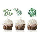 Greenery カップケーキトッパーピック 24個パック ベビーシャワー 誕生日 ブライダルシャワー または ウェディングパーティーデコレーション MAGJUCHE Greenery Cupcake Topper Picks, 24-Pack Baby Shower Birthday Bridal Shower Or Wedding Party