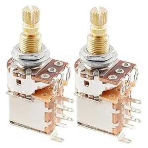 Musiclily Pro Brass Full Metric Size B500K Push/Push Guitar Pots Linea...