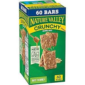 Nature Valley Crunchy Oats 'n Honey Granola Bars, 60 Bars, 44.7 OZ (30...