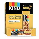 KIND Bars、ハニーローストナッツ&シーソルト、グルテンフリー、低糖、1.4オンス、12本入り KIND Bars, Honey Roasted Nuts & Sea Salt, Gluten Free, Low Sugar, 1.4oz, 12 Count