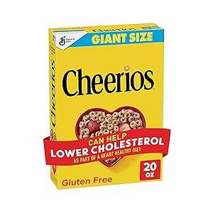 Cheerios Cereal, Limited Edition Happy Heart Shapes, Heart Healthy Cereal With Whole Grain Oats, Giant Size, 20 oz Cheerios Cereal, Limited Edition Happy Heart Shapes, Heart Healthy Cereal With Whole Grain Oats, Giant Size, 20 oz