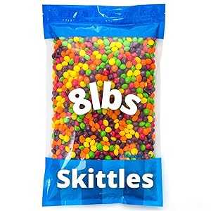 Bomber Brands Skittles Bulk Candy in an 8 lb Resealable Bomber Bag Fre...