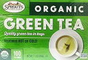 スプラウト クオリティ ホットまたはコールド オーガニック ティーバッグ 100 (緑茶) Sprouts Quality Hot or Cold Organic Tea Bags 100 (Green Tea)