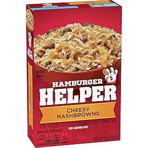 Betty Crocker Hamburger Helper, Cheesy Hashbrowns Hamburger Helper, 5.5 Oz Box (Pack of 6)