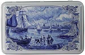 Hellema - Speculaas Spiced Gourmet Cookies in Delft Tin (Dutch) (14 Oz.)
