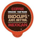 EKOCUPS オーガニック メキシカン コーヒー ポッド、フェアトレード オーガニック コーヒー ポッド、ダーク ロースト コーヒー、キューリグ K カップ マシン用シングルサーブ コーヒー、ホットまたはアイス コーヒー、リサイクル可能なポッドに入ったグルメ