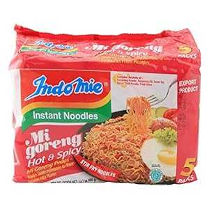 Indomie Mi Goreng Instant Noodles, Halal Certified, Original Flavor, 3 Ounce (Pack of 12)
