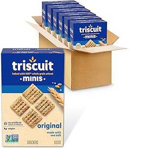 楽天GlomarketTriscuit Minis Original Whole Grain Wheat Crackers, Vegan Crackers, 6 - 8 oz Boxes