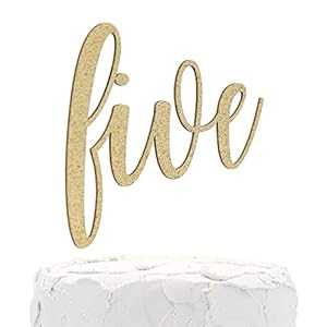 NANASUKO 5 歳の誕生日ケーキトッパー - 5 個 - 両面グリッター - プレミアム品質 米国製 NANASUKO 5th Birthday Cake Topper - five - Double Sided Glitter - Premium quality Made in USA