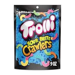 Trolli Sour Brite Crawlers, Candy, Cherry-Lemon, Strawberry-Grape & Or...