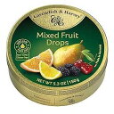 Cavendish & Harvey Mixed Fruit Hard Candy Drops 5.3 Ounce Tin