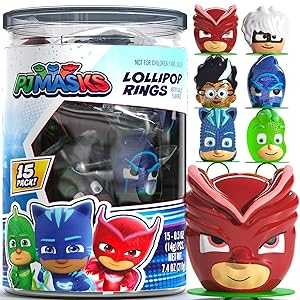 Primary Colors PJ Masks Lollipop Rings 15pk - Ring Candy For Kids For ...