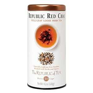 楽天GlomarketThe Republic of Tea リパブリック チャイ レッド フルリーフ ティー、4.2 オンス / 50-60 カップ The Republic of Tea Republic Chai Red Full-Leaf Tea, 4.2 Ounces / 50-60 Cups