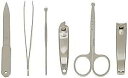 Brownlow Gifts 黒と白のマニキュアセット、6 ピース、幾何学模様の黒と白 Brownlow Gifts Black and White Manicure Set, 6-Piece, Geometric Black & White