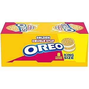 OREO Double Stuf Golden Sandwich Cookies, 10 King Size Snack Packs