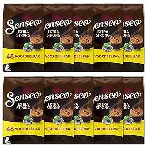 Senseo Extra Strong Dark Roast Coffee Pods, 48 Count (Pack of 10) - Si...