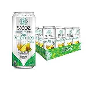 Steaz Organic Zero Calorie Half Iced Green Tea & Half Lemonade, 16 Fl Oz (Pack of 12)