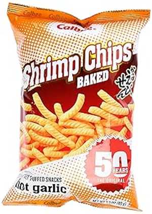 Calbee Baked Shrimp Chips - Hot Garlic - 3.3 oz - 2 Pack