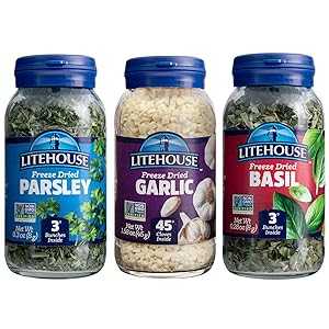 ライトハウス フリーズドライ ハーブフレーバーズ オブ イタリア (ニンニク、バジル、パセリ)、3 パック Litehouse Freeze-Dried Herbs Flavors of Italy, (Garlic, Basil, Parsley), 3-Pack