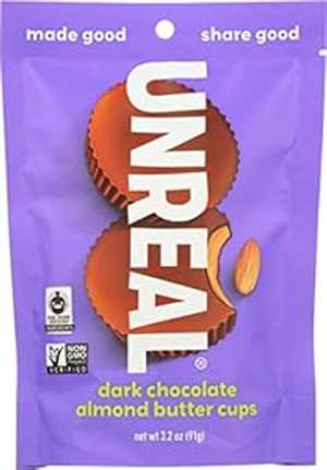 UNREAL ダーク チョコレート アーモンド バター カップ ビーガン、グルテンフリー、砂糖控えめ 6袋 UNREAL Dark Chocolate Almond Butter Cups Vegan, Gluten Free, Less Sugar 6 Bags