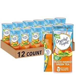 Crystal Light Sugar-Free Peach Mango Green Tea Naturally Flavored Powd...