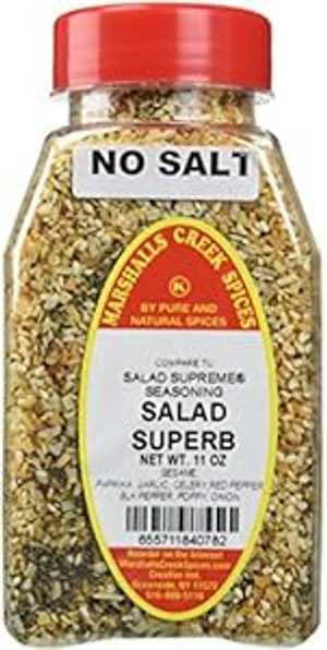 マーシャルズ クリーク スパイス 極上の無塩調味料、サラダ シュプリームと比較、新サイズ、11 オンス Marshall's Creek Spices Marshalls Creek Spices Superb No Salt Seasoning Compare To Salad Supreme, New Size, 11 Ounce