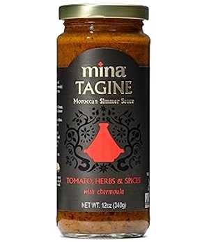Mina Tagine Moroccan Fish Simmer Sauce Sauce, 12 oz - Tomato, Herbs & Spices, Moroccan Chermoula Sauce, Made with Lemon & Olive Oil, Tagine Seasoning, Moroccan Spices