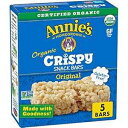 Annie's Organic オリジナルクリスピースナックバー、グルテンフリー、3.9 オンス、5 カラット。 Annie's Homegrown Annie's Organic Original Crispy Snack Bars, Gluten Free, 3.9 oz, 5 ct.