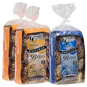 Green's Bakery (1) Chocolate and (2) Cinnamon Babka Cakes, 3 Pack 24 oz. Fresh and Delicious, OK Certified Kosher and Pareve Babka Bread, Dairy Free and Nut Free