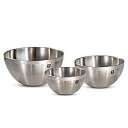 Tramontina 二重壁ステンレススチール製ミキシングボウル (3 個パック) Tramontina Double Wall Stainless Steel Mixing Bowls (3-Pack)