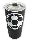サッカー タンブラーカップ 20オンス ママ 男性へのギフト スポーツコーチ トラベル コーヒーマグ ステンレススチール ストローとクリーナー (サッカー、20オンス) KNITPOPSHOP Soccer Tumbler Cup 20oz Gift for Mom Men Sports Coach Travel Coff