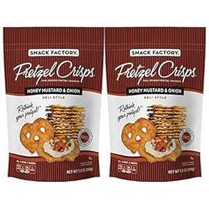 Snack Factory Pretzel Crisps, Honey Mustard and Onion, 7.2 Ounce (2 pack)